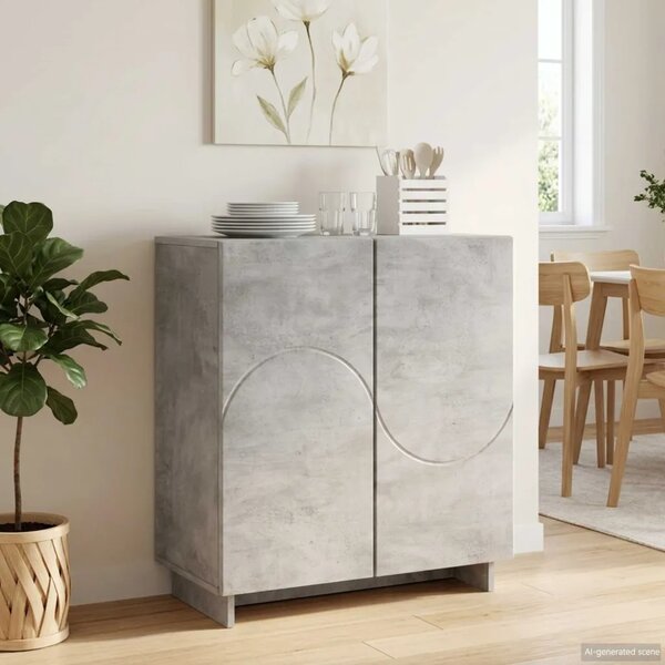 Komoda Betonska siva 67 x 34 5 x 75 cm Konstruirano drvo - Betonska siva