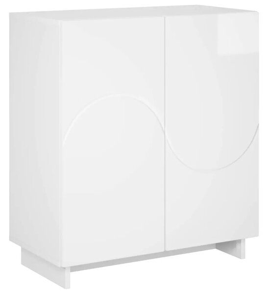 Komoda Bijela visokog sjaja 67 x 34 5 x 75 cm Konstruirano drvo - Bijela visokog sjaja
