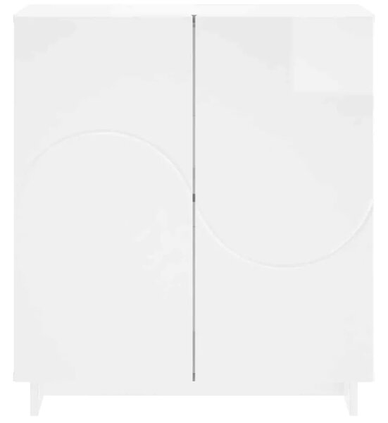 Komoda Bijela visokog sjaja 67 x 34 5 x 75 cm Konstruirano drvo - Bijela visokog sjaja