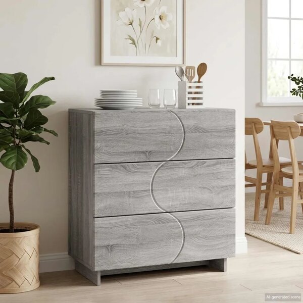 Komoda Siva Sonoma 70 x 38 x 75 cm Konstruirano drvo - Siva Sonoma