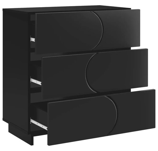 Komoda Crna 70 x 38 x 75 cm Konstruirano drvo - Crna