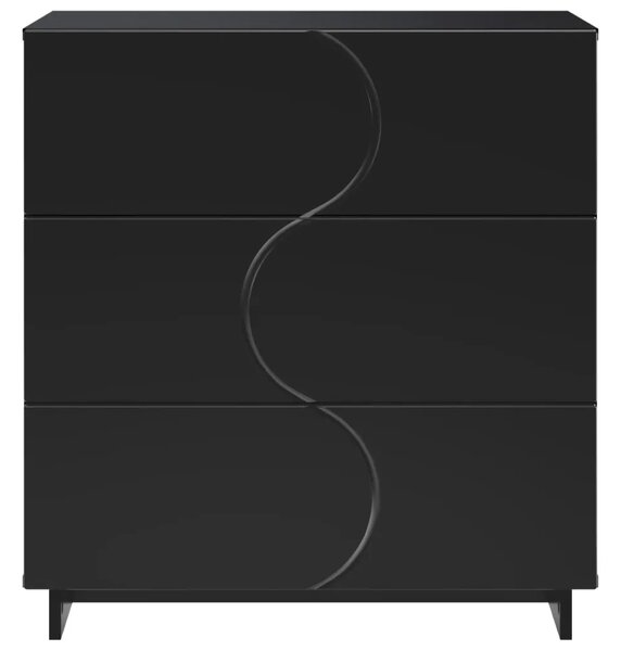 Komoda Crna 70 x 38 x 75 cm Konstruirano drvo - Crna