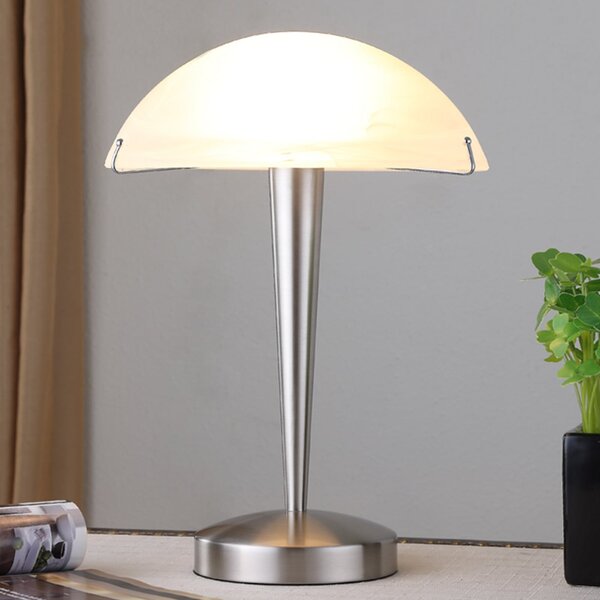 Lindby Stolna lampa Viola s prekidačem na dodir, mat nikal, Bijela, spavaća soba, Metal