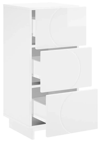 Komoda Bijela visokog sjaja 33.5 x 34.5 x 75 cm - Bijela visokog sjaja