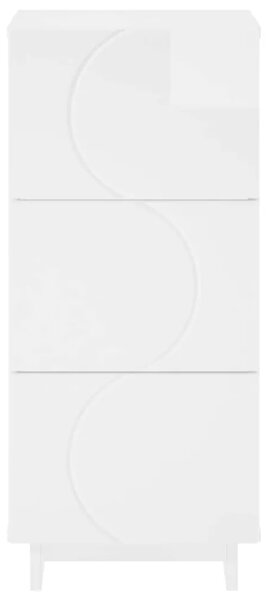 Komoda Bijela visokog sjaja 33.5 x 34.5 x 75 cm - Bijela visokog sjaja