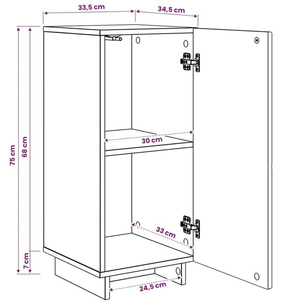 Komoda Staro drvo 33 5 x 34 5 x 75 cm Konstruirano drvo - Staro drvo