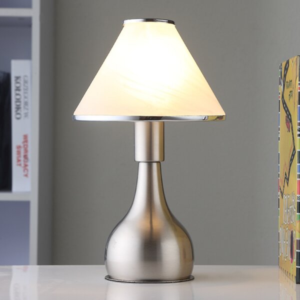 Lindby Ellen noćna lampa od stakla i metala, Bijela, spavaća soba, Metal