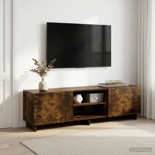 TV stalak 140 x 34 5 x 40 cm Dimljeni hrast Konstruirano drvo - Dimljeni hrast 140 x 34 5 x 40 cm