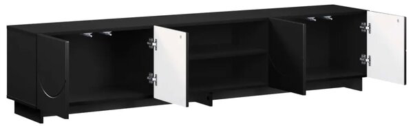 TV stalak 180 x 34 5 x 40 cm Crna Konstruirano drvo - Crna 179.5 x 34.5 x 40 cm