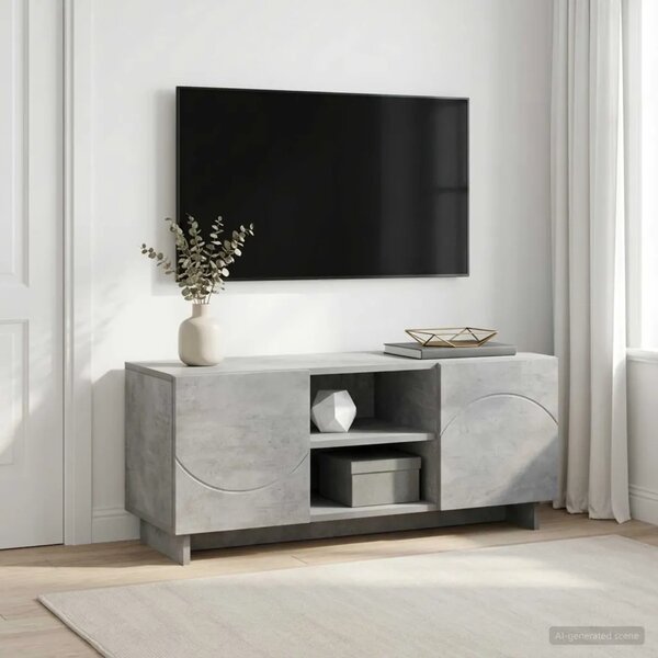 TV stalak 90 x 34 5 x 40 cm Betonska siva Konstruirano drvo - Betonska siva 90 x 34 5 x 40 cm