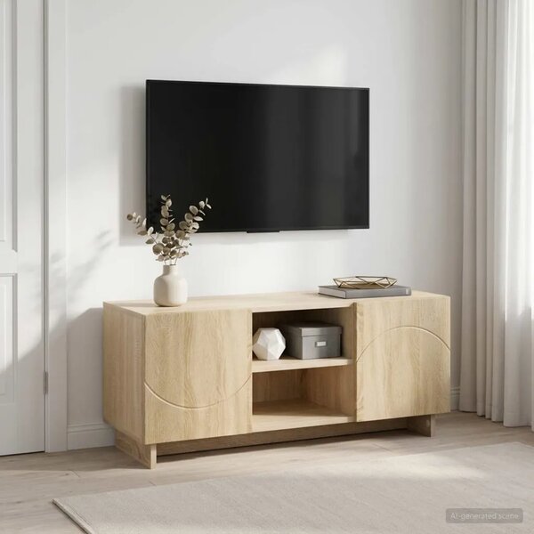 TV stalak 90 x 34 5 x 40 cm Hrast sonoma Konstruirano drvo - Hrast sonoma 90 x 34 5 x 40 cm