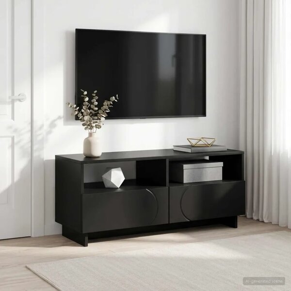TV stalak 90 x 34 5 x 40 cm Crna Konstruirano drvo - Crna 90 x 34 5 x 40 cm