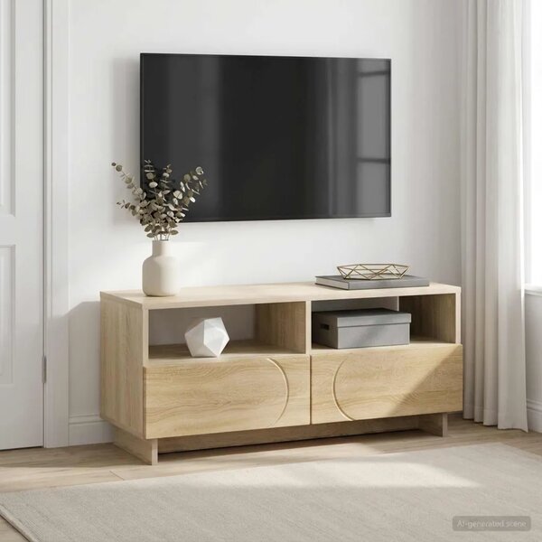 TV stalak 90 x 34.5 x 40 cm Betonska siva Konstruirano drvo - Betonska siva 90 x 34.5 x 40 cm