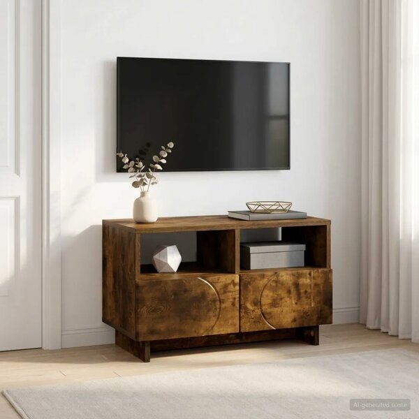 TV stalak 60 x 34.5 x 40 cm Dimljeni hrast Konstruirano drvo - Dimljeni hrast 60 x 34.5 x 40 cm