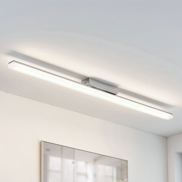 Lindby LED kupaonska stropna svjetiljka Levke, 100 cm, prigušiva, IP44, prigušiva, Bijela, kupaonica, Metal