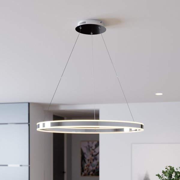Lucande LED visilica Lyani, 80 cm, krom, prigušiva, prigušiva, Metalik, Dnevni boravak/blagovaonica, Metal
