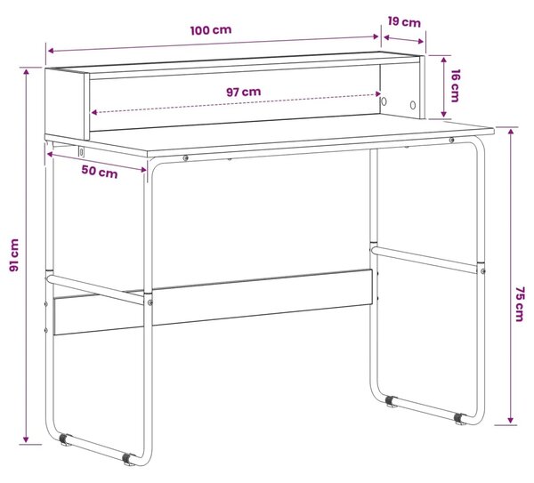 Stol s pohranom Hrast artisan 100 x 50 x 91 cm - Hrast artisan 100 x 50 x 91 cm