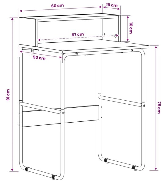 Stol s pohranom Hrast artisan 60 x 50 x 91 cm - Hrast artisan 60 x 50 x 91 cm