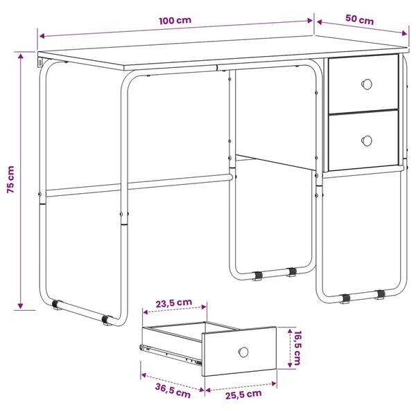 Stol s pohranom Crni hrast 100 x 50 x 75 cm - Crni hrast