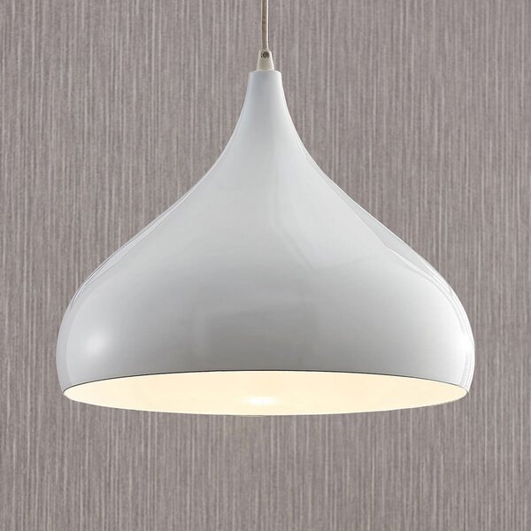 Lindby viseća lampa Ritana, bijela, metal, Ø 31 cm, E27, prigušiva, Bijela, Dnevni boravak/blagovaonica, Aluminij