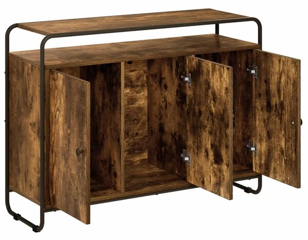 Komoda Dimljeni hrast 102 x 35 x 75 cm Konstruirano drvo - Dimljeni hrast 102 x 35 x 75 cm