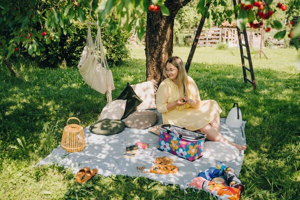 Sklopiva termo košara za piknik FLOWERS