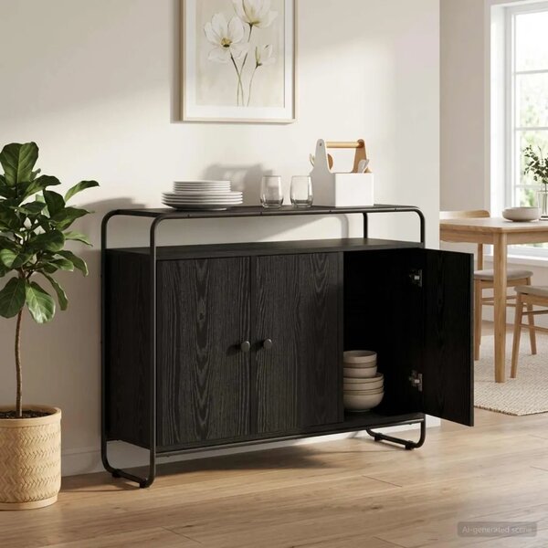 Komoda Crni hrast 102 x 35 x 75 cm Konstruirano drvo - Crni hrast 102 x 35 x 75 cm