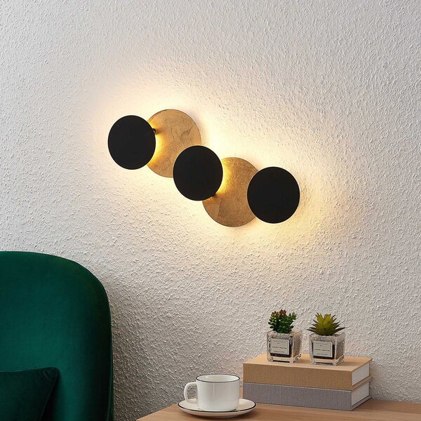 Lindby LED zidna svjetiljka Grazyna, 52 cm, 5 žarulja, podesiva, Crno, Dnevni boravak/blagovaonica, Metal, Zidni posebni oblici