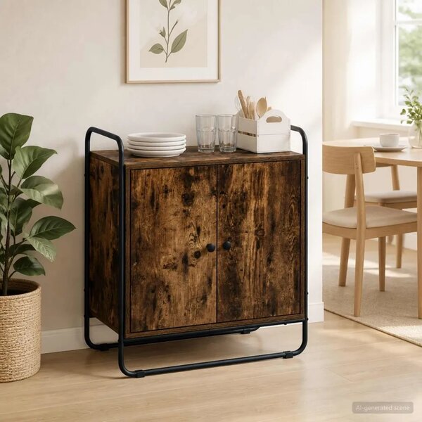 Komoda Dimljeni hrast 68 x 35 x 75 cm Prerađeno drvo - Dimljeni hrast 68 x 35 x 75 cm