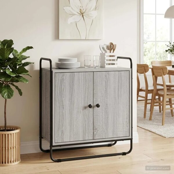 Komoda Siva Sonoma 68 x 35 x 75 cm Prerađeno drvo - Siva Sonoma 68 x 35 x 75 cm