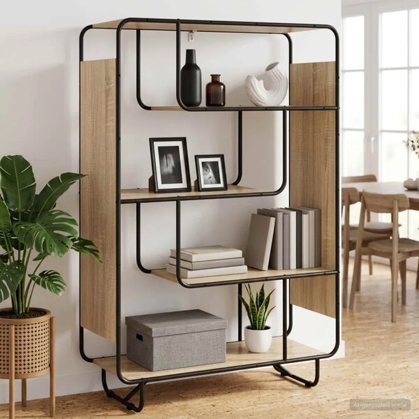 Visoka komoda Hrast sonoma 93 5 x 37 5 x 144 cm Prerađeno drvo - Hrast sonoma 93 5 x 37 5 x 144 cm