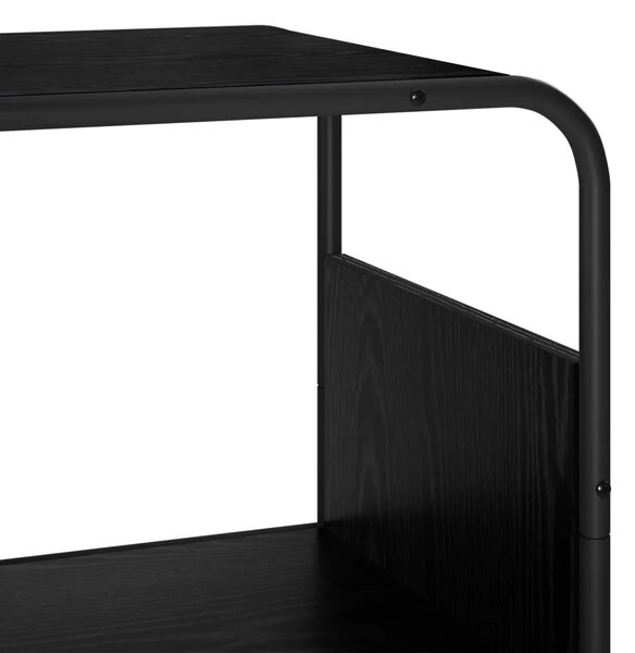 Visoka komoda Crni hrast 80 x 37.5 x 144 cm Prerađeno drvo - Crni hrast 80 x 37.5 x 144 cm