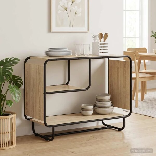 Komoda Hrast sonoma 93 5 x 37 5 x 64 5 cm Konstruirano drvo - Hrast sonoma 93 5 x 37 5 x 64 5 cm
