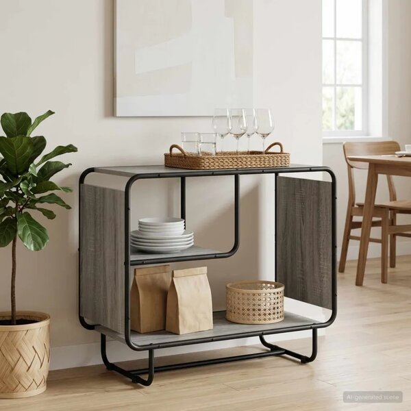 Komoda Siva Sonoma 80 x 37 5 x 64 5 cm Konstruirano drvo - Siva Sonoma 80 x 37 5 x 64 5 cm