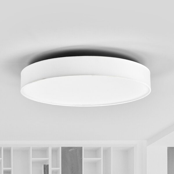 Lindby LED stropna svjetiljka Saira, Ø 50 cm, bijela, tekstil, Bijela, Dnevni boravak/blagovaonica, Tkanina / tekstil