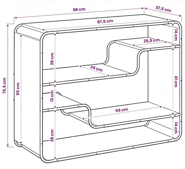Komoda Staro drvo 98 x 37 5 x 75 5 cm Konstruirano drvo - Staro drvo 98 x 37 5 x 75 5 cm