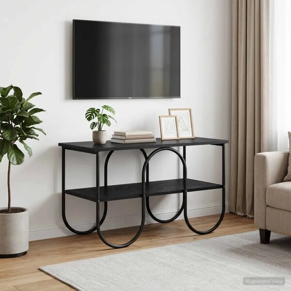 TV stalak 80 x 40 x 50 cm Crni hrast Konstruirano drvo - Crni hrast 80 x 40 x 50 cm