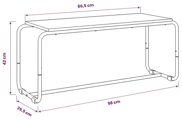 TV stalak 98 x 35.5 x 42 cm Hrast artisan Konstruirano drvo - Hrast artisan 98 x 35.5 x 42 cm