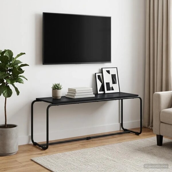 TV stalak 113.5 x 35.5 x 42 cm Crni hrast Konstruirano drvo - Crni hrast 113.5 x 35.5 x 42 cm