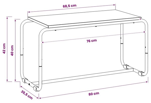 TV stalak 80 x 35.5 x 42 cm Hrast sonoma Konstruirano drvo - Hrast sonoma 80 x 35.5 x 42 cm