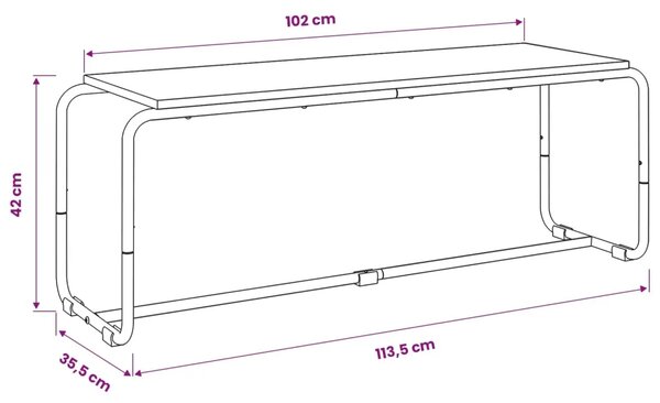 TV stalak 113.5 x 35.5 x 42 cm Hrast artisan Konstruirano drvo - Hrast artisan 113.5 x 35.5 x 42 cm