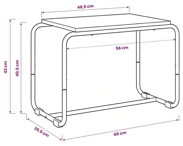 TV stalak 60 x 35.5 x 42 cm Hrast sonoma Konstruirano drvo - Hrast sonoma 60 x 35.5 x 42 cm