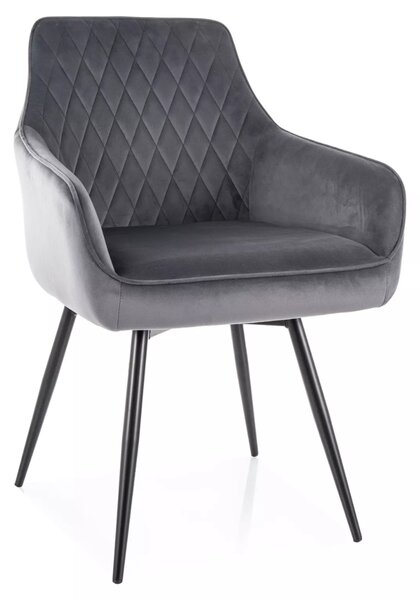 Blagovaonska stolica MARLO VELVET siva