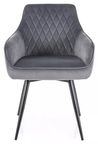 Blagovaonska stolica MARLO VELVET siva
