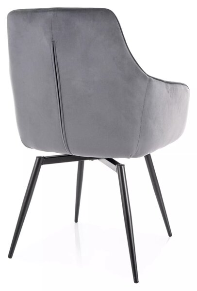 Blagovaonska stolica MARLO VELVET siva