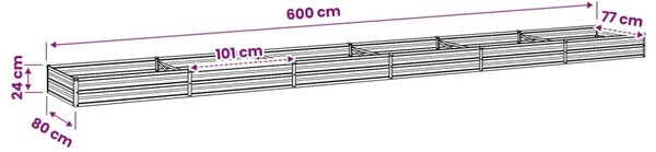 Povišeni vrtni krevet Drvena smeđa 600 x 80 x 24 cm - 600 x 80 x 24 cm Smeđa drvo