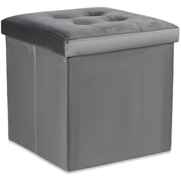 Sivi sklopivi tabure ZAREX VELVET L