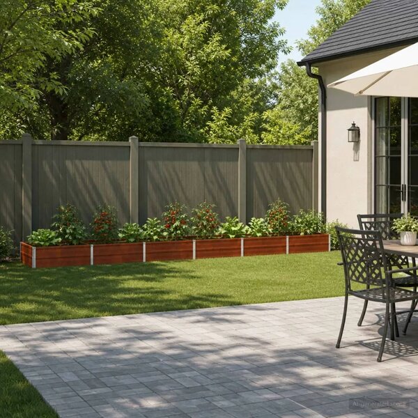 Povišeni vrtni krevet Rđa 480 x 80 x 24 cm corton - 480 x 80 x 24 cm Otporni čelik