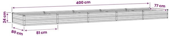 Povišeni vrtni krevet Rđa 400 x 80 x 24 cm corton - 400 x 80 x 24 cm Otporni čelik