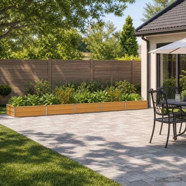 Povišeni vrtni krevet Prirodna 400 x 80 x 24 cm - 400 x 80 x 24 cm Prirodna